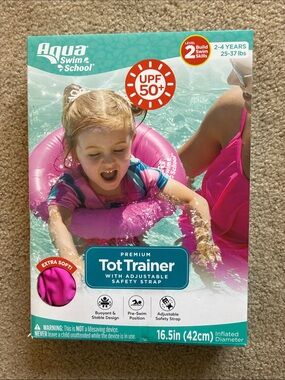 Aqua Swim School Pink Tot Trainer Float - Level 2 - 2-4 Years - 25-37 Lbs.